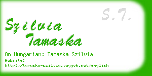 szilvia tamaska business card